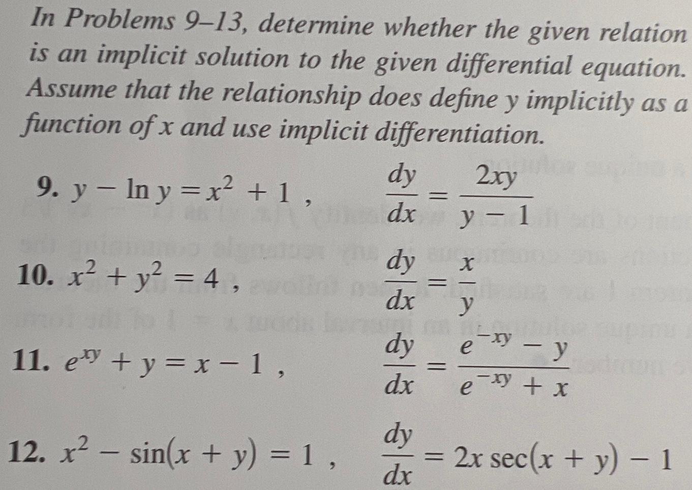 Solved In Problems 9-13, determine whether the given | Chegg.com
