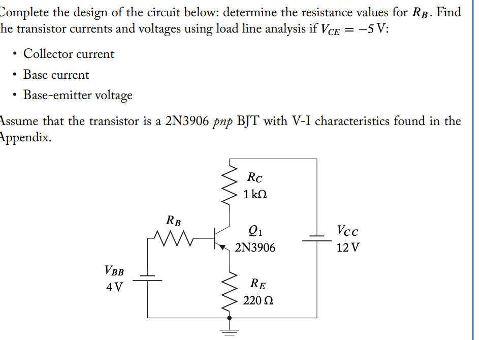 Solved Complete the design of the circuit below: determine | Chegg.com