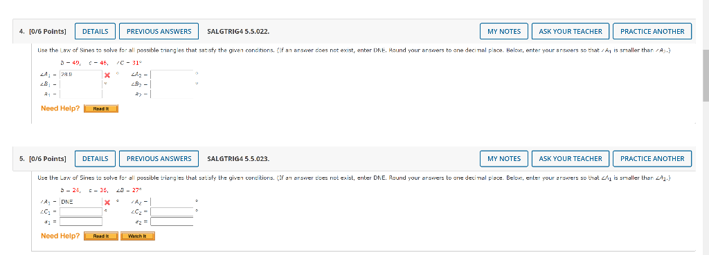 Solved Use The Law Of Sines To Solve For All Possible | Chegg.com