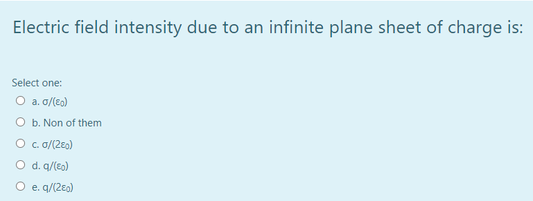 Solved Electric field intensity due to an infinite plane | Chegg.com