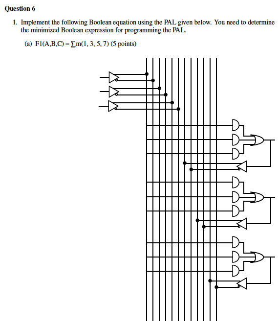 Solved Question 6 1. Implement The Following Boolean | Chegg.com