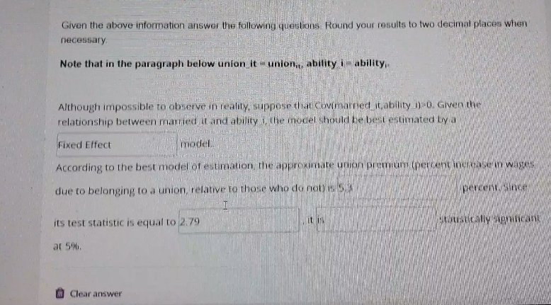 Given the abeve information answer the following questions. Round your results to two decimal places when necessary:
Note tha