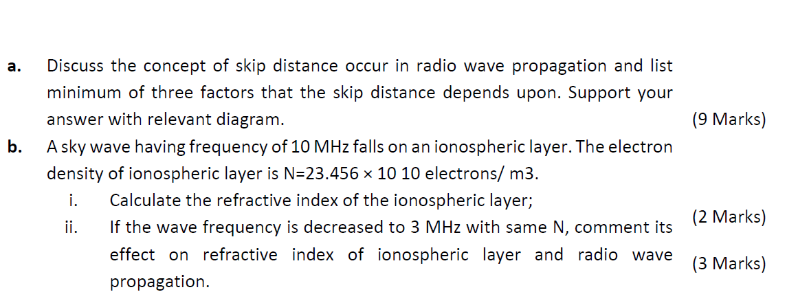 Solved a. (9 Marks) b. Discuss the concept of skip distance | Chegg.com
