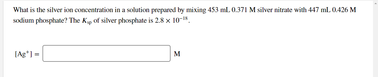 Solved What is the silver ion concentration in a solution | Chegg.com