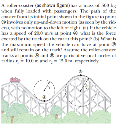 Solved A Roller-coaster (as Shown Figure) ﻿has A Mass Of | Chegg.com