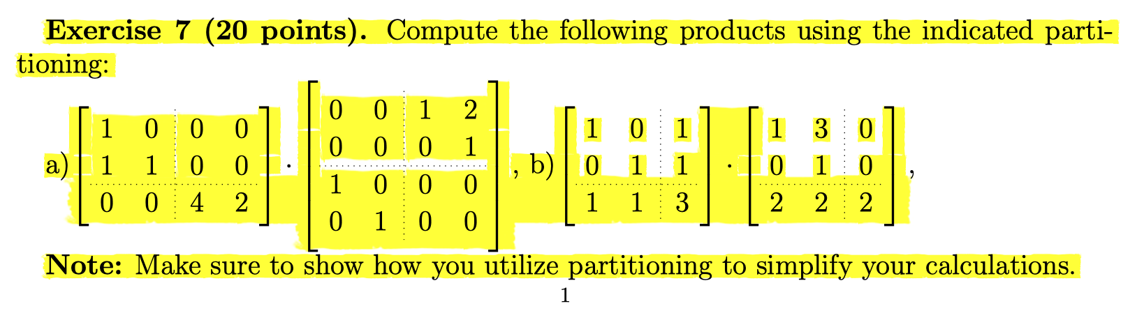 Solved Exercise 7 (20 points). Compute the following | Chegg.com