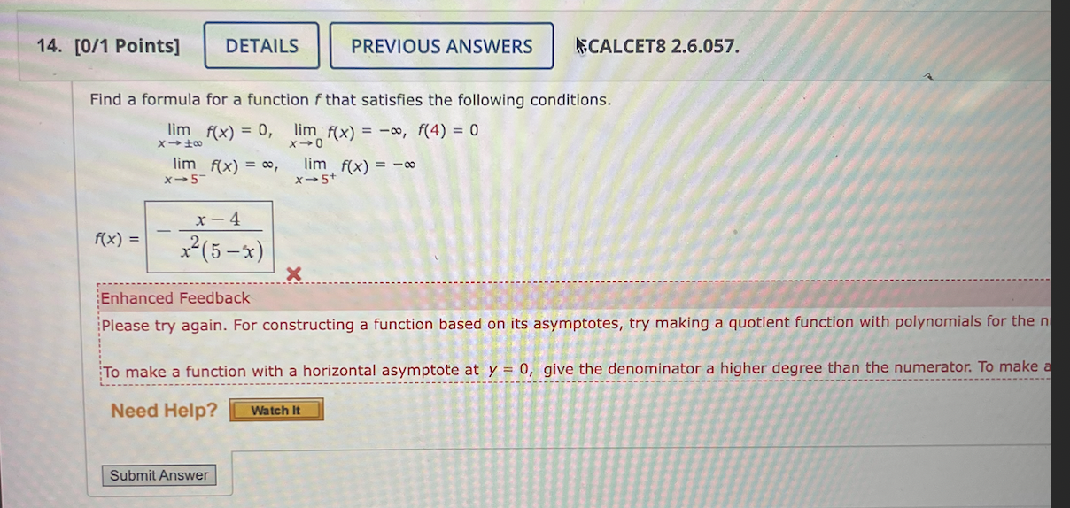 Solved Find a formula for a function f that satisfies the | Chegg.com