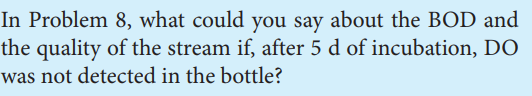 Solved In Problem 8, what could you say about the BOD and | Chegg.com