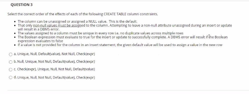 Solved QUESTION 3 Select the correct order of the effects of | Chegg.com