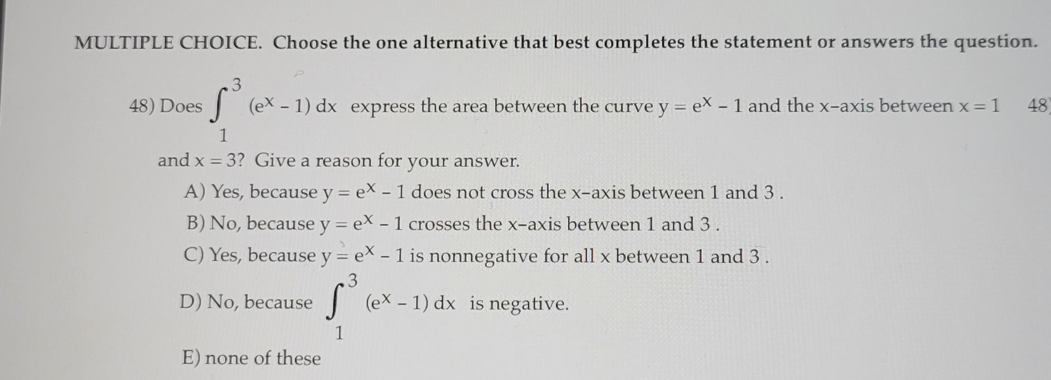 Solved MULTIPLE CHOICE. Choose the one alternative that best | Chegg.com