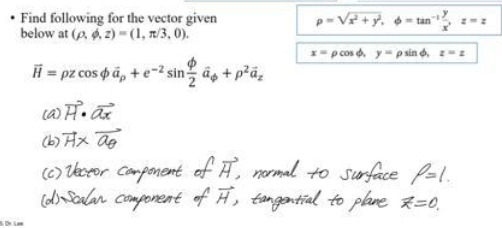 Solved R Pcosypsin 2 3 Find Following For The Vector G Chegg Com