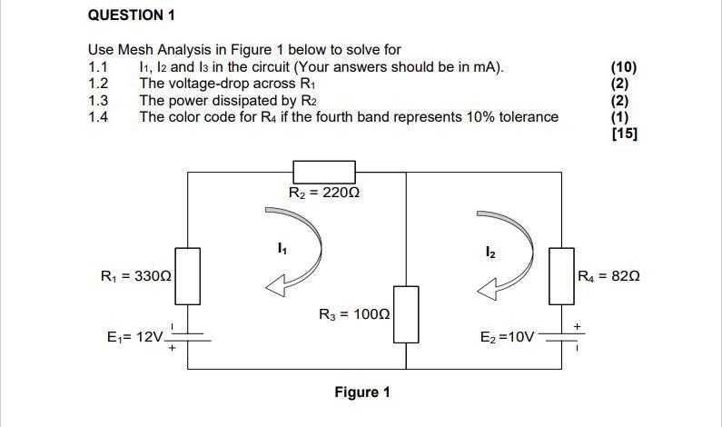 Solved Use Mesh Analysis in Figure 1 below to solve for | Chegg.com