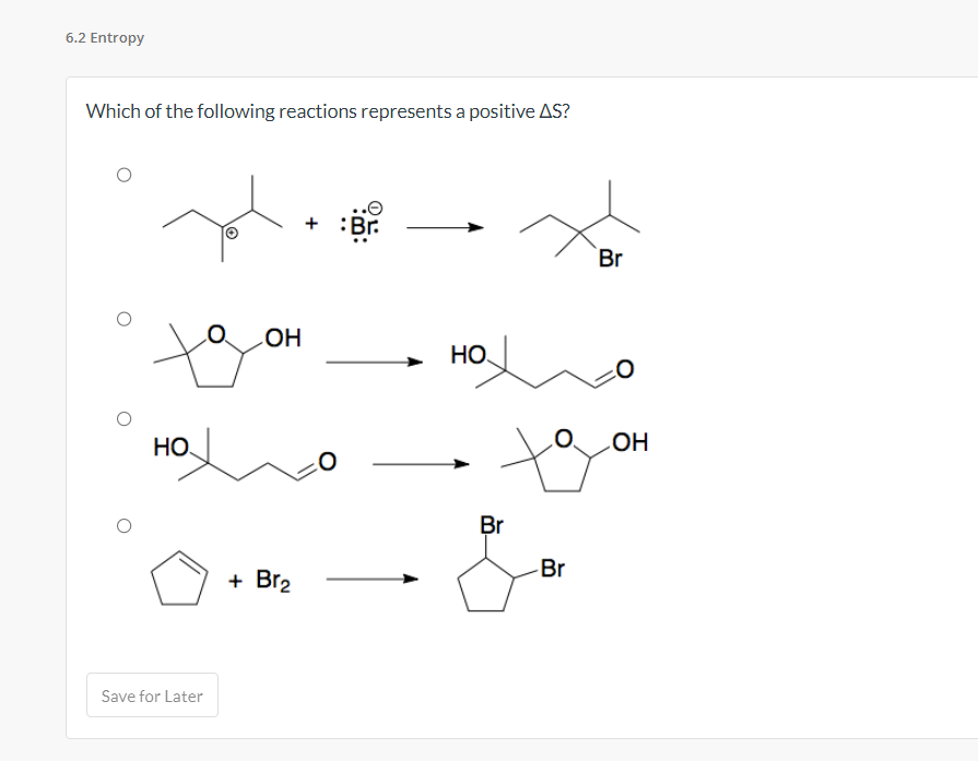 Solved 6.2 Entropy Which of the following reactions | Chegg.com