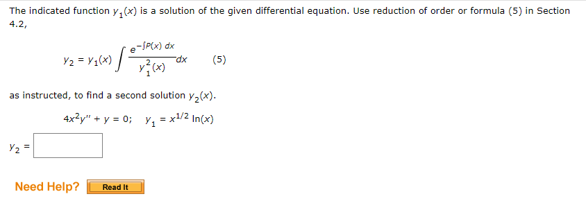 solved-the-indicated-function-y1-x-is-a-solution-of-the-chegg