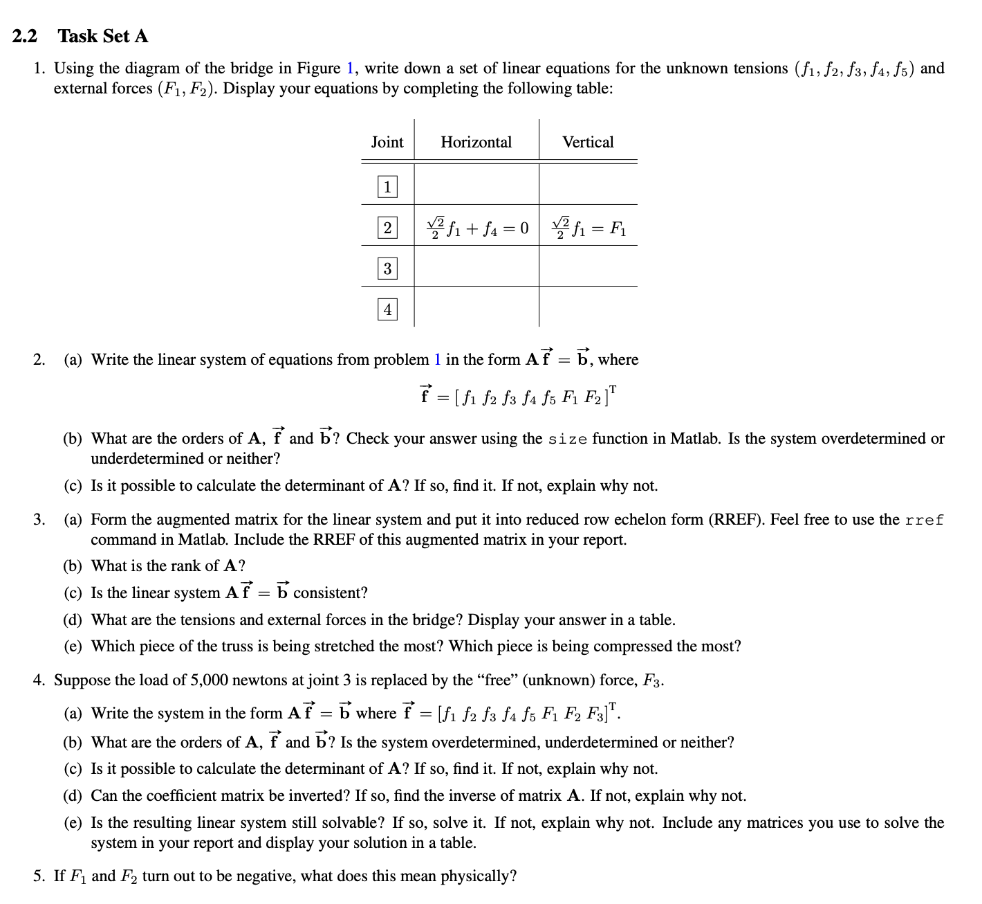 Solved 2 Distribution of Forces in a Bridge 2.1 Background | Chegg.com