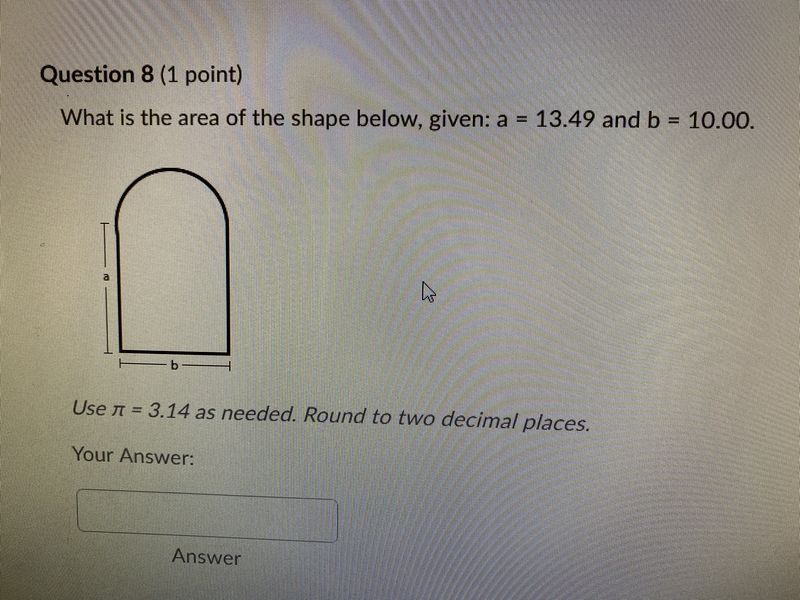 Solved What is the area of the shape below, given: a = 13.49 | Chegg.com