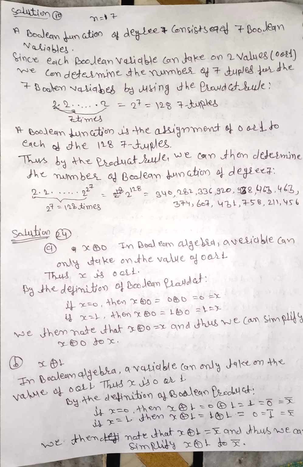 Solved solution n=7 variables. 22:..? A Boolean | Chegg.com