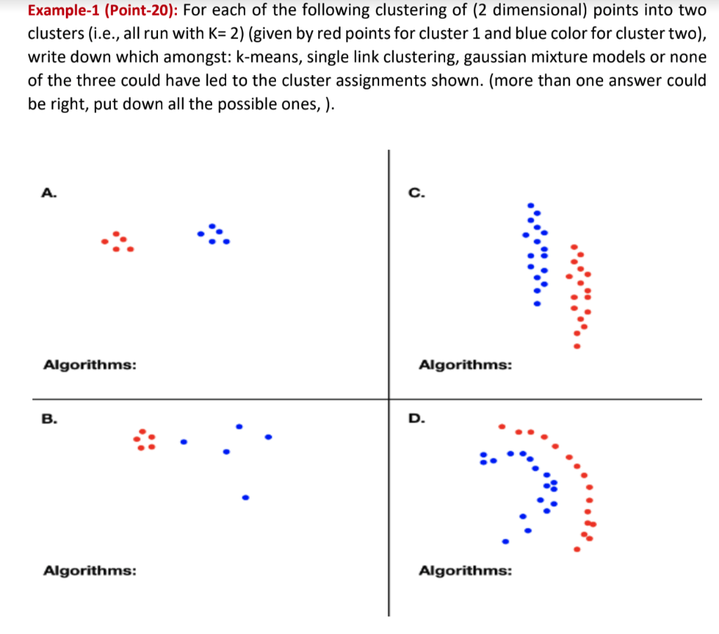 Solved Example-1 (Point-20): For each of the following | Chegg.com