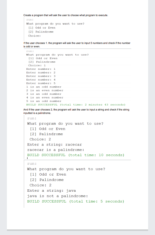 Solved Create a program that will ask the user to choose | Chegg.com