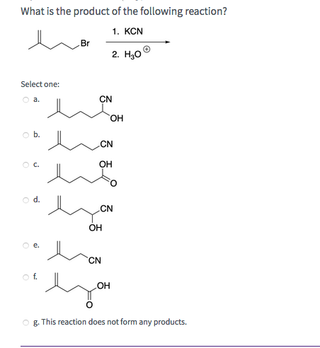 Solved What Is The Product Of The Following Reaction 1 Chegg Com