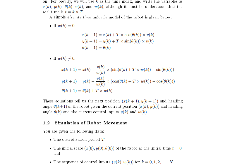 Solved 1 Simulation of Wheeled Robots 1.1 The Discrete-time | Chegg.com