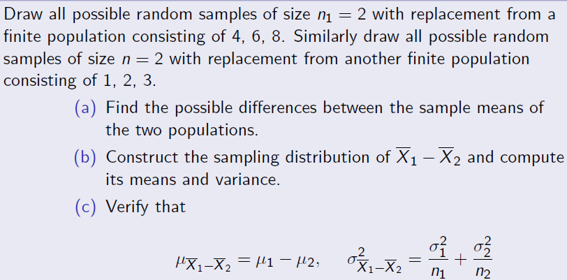 Solved Draw all possible random samples of size n 2 with | Chegg.com