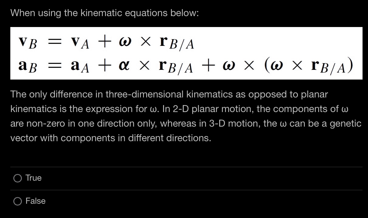 Solved When Using The Kinematic Equations Below: | Chegg.com