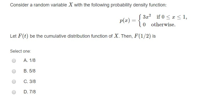 Solved Consider a random variable X with the following | Chegg.com