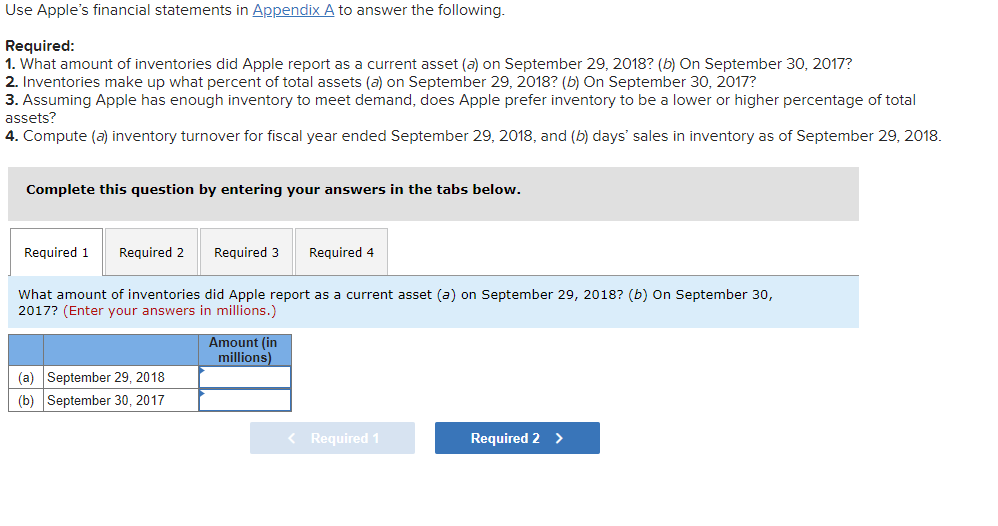 Solved Use Apple's Financial Statements In Appendix A To | Chegg.com