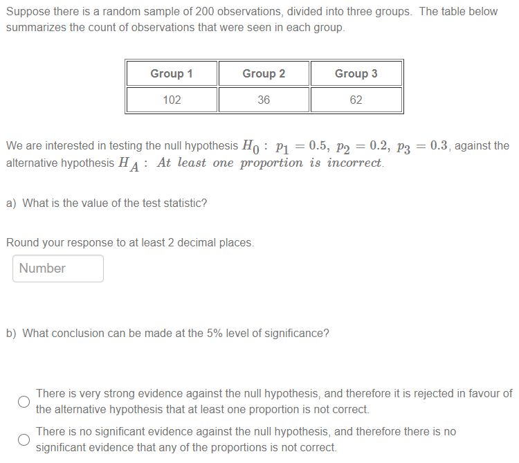 Solved Suppose there is a random sample of 200 observations, | Chegg.com