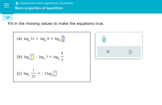 Solved Exponential And Logarithmic FunctionsBasic Properties | Chegg.com