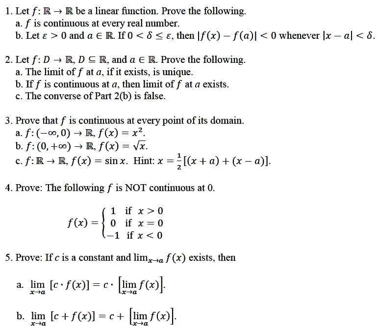 Solved 1 Let F Rr Be A Linear Function Prove The Follo Chegg Com