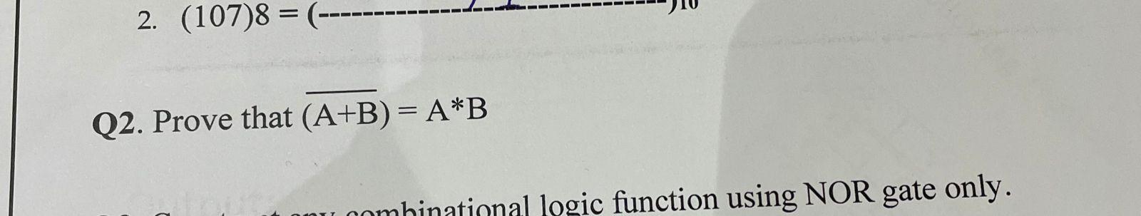 Solved (A+B)=A∗ B | Chegg.com