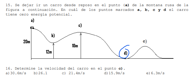 Solved 1) Letting Go Of A Car From Rest At Point (a) On The 