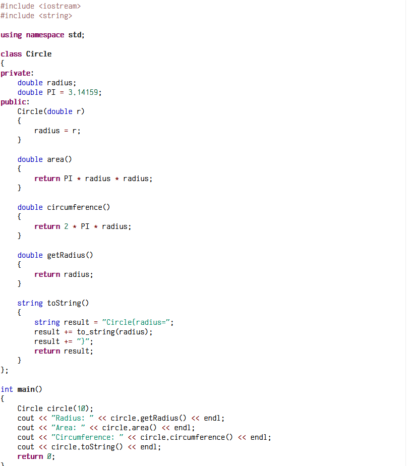 Solved #include #include using namespace std; class Circle | Chegg.com