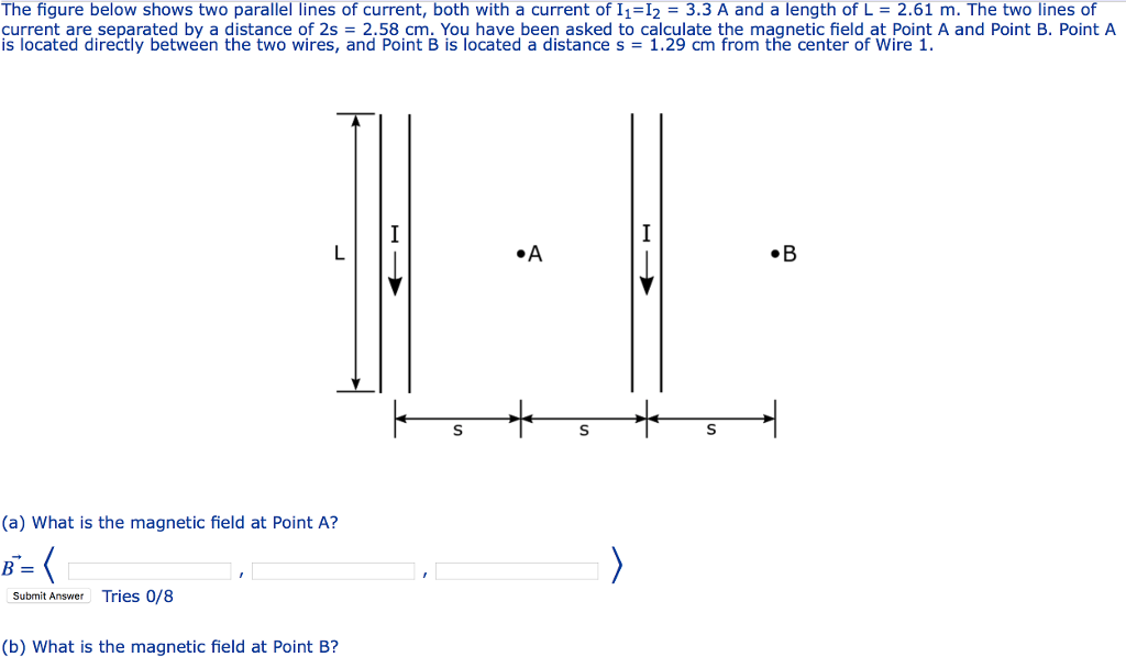 Solved The figure below shows two parallel lines of current, | Chegg.com