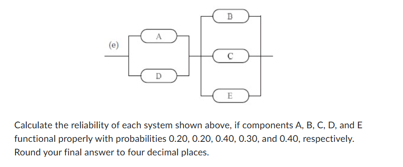 Solved Calculate the reliability of each system shown above, | Chegg.com