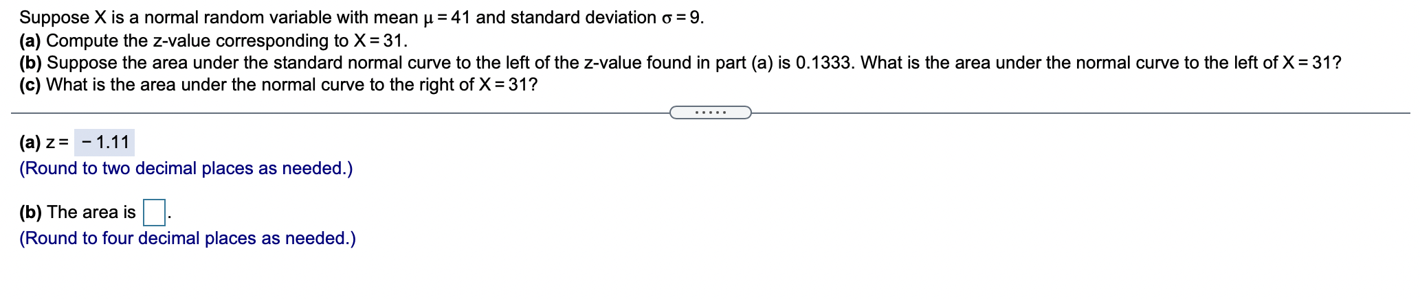 Solved Suppose X is a normal random variable with mean u = | Chegg.com