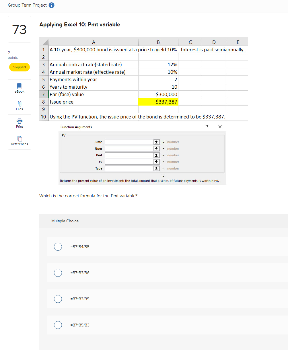 Solved Applying Excel 10 Nper variableWhich is the correct