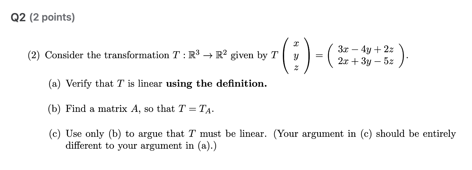 Solved by an EXPERT This is ﻿a ﻿linear algebra 1 ﻿question ﻿please ...