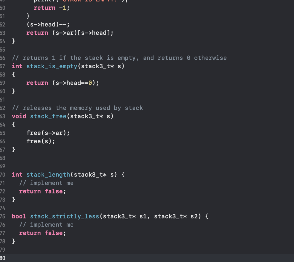 Solved Implement this part in stack.c. In this question you | Chegg.com