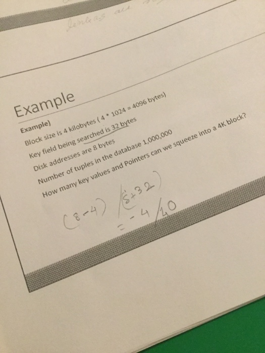 Solved Example Example Block size is 4 kilobytes (4 1024