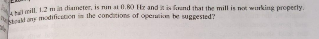 Solved A ball , mill is not working properly. Should any | Chegg.com