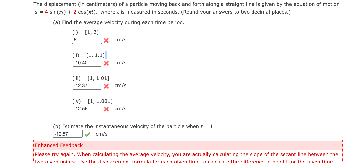 solved-the-displacement-in-centimeters-of-a-particle-chegg