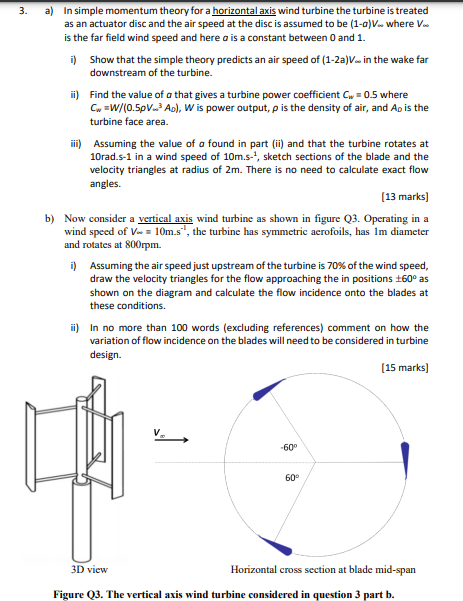 3. A) In Simple Momentum Theory For A Horizontal Axis 