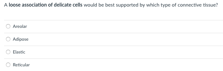 Solved A loose association of delicate cells would be best Chegg com