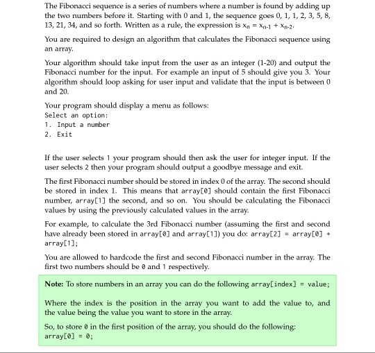 Solved The Fibonacci sequence is a series of numbers where a | Chegg.com