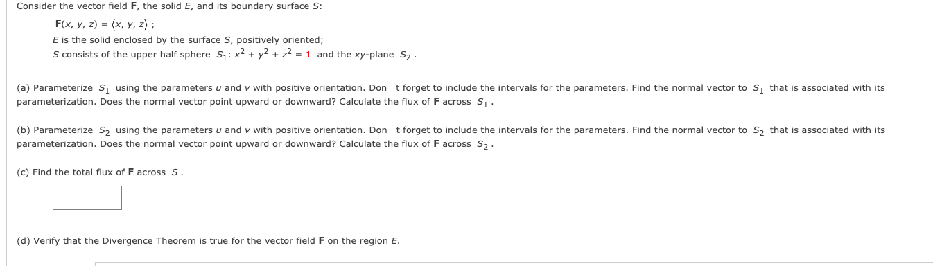 Solved Consider the vector field F, the solid E, and its | Chegg.com