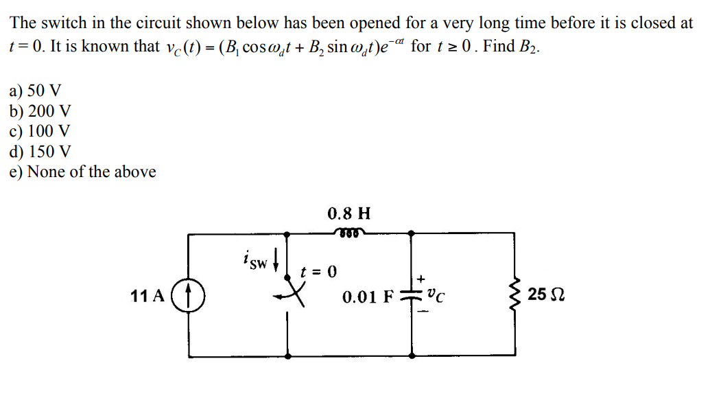 Solved The switch in the circuit shown below has been opened | Chegg.com