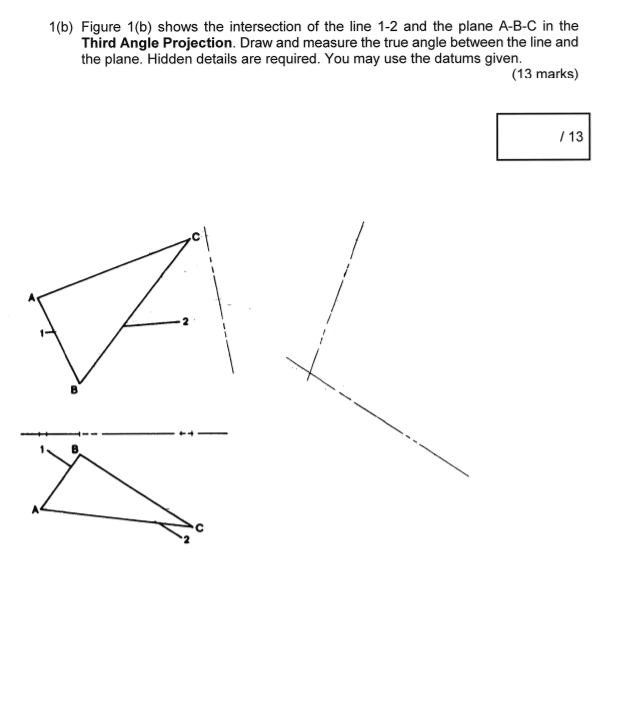 Solved 1(b) Figure 1(b) Shows The Intersection Of The Line 